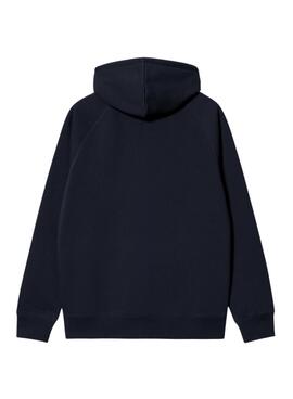 Sweat à capuche zippé Carhartt Chase marine pour homme.
