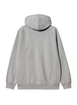 Sweat à capuche zippé Carhartt Chase gris pour homme.