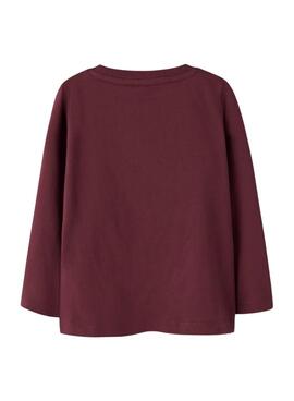 T-shirt Name It Frakerna grenat pour fille