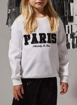 Sudadera Name It Fretta Paris blanc pour fille