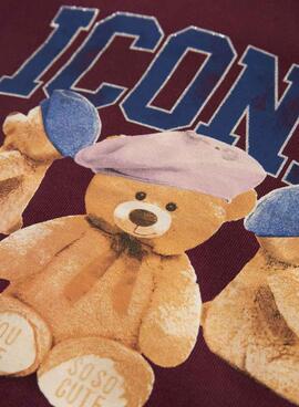 Sweat à capuche Name It Frycca bordeaux pour fille