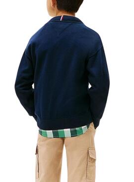 Maillot Tommy Hilfiger Varsity bleu marine pour garçon
