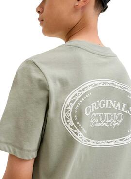 T-shirt Jack and Jones Greene Branding verte pour enfant