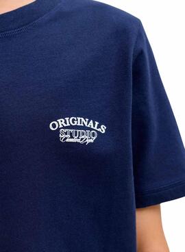 T-shirt Jack and Jones Greene Branding bleu pour enfant