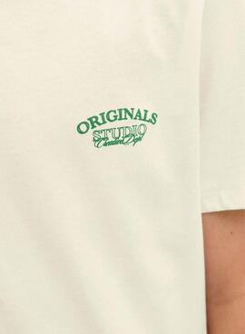 T-shirt Jack and Jones Greene Branding beige pour enfant