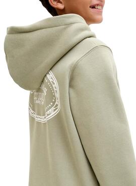 Sweat à capuche Jack and Jones Greene Branding vert pour enfant