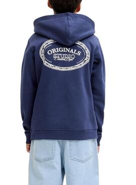 Sweat-shirt Jack and Jones Greene Branding bleu pour enfant