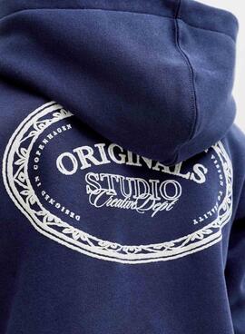 Sweat-shirt Jack and Jones Greene Branding bleu pour enfant