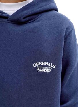 Sweat-shirt Jack and Jones Greene Branding bleu pour enfant