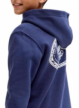 Sweat-shirt Jack and Jones Greene Branding bleu pour enfant