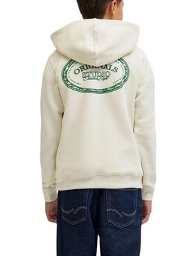 Sweat-shirt Jack and Jones Greene Branding beige pour enfant