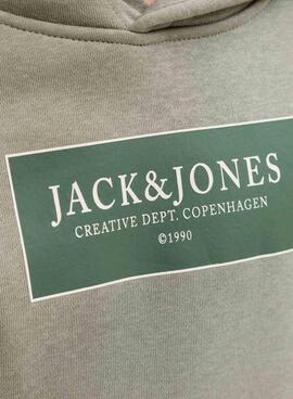 Sweatshirt Jack and Jones Greene verte pour enfant