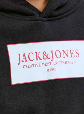Sweat à capuche Jack and Jones Greene noir pour enfant