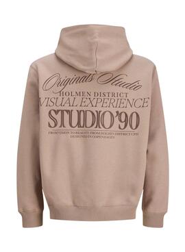 Sweatshirt Jack and Jones Midtown beige pour homme.