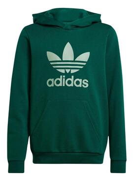 Sweat Adidas Trefoil vert pour fille et garçon