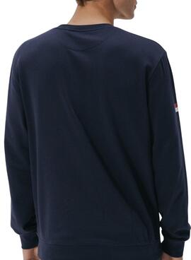 Sweatshirt El Pulpo brodé heritage bleu marine pour homme