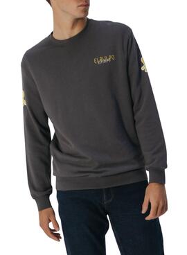 Sweat à capuche Le Poulpe imprimé triple logo gris pour homme