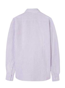 Chemise Silbon sport oxford à rayures grenat pour homme