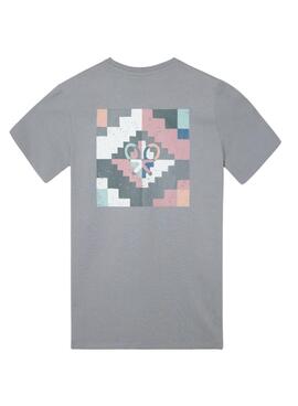 T-shirt Silbon pixel ethnique gris pour homme