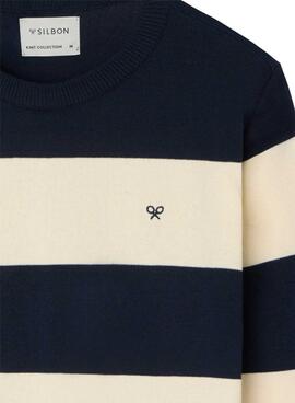 Maillot Silbon à rayures beige pour homme