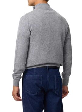 Maillot Silbon demi-zip gris pour homme.