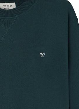 Sweat-shirt Silbon mini logo vert pour homme
