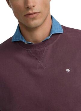 Sweatshirt Silbon minilogo bordeaux pour homme