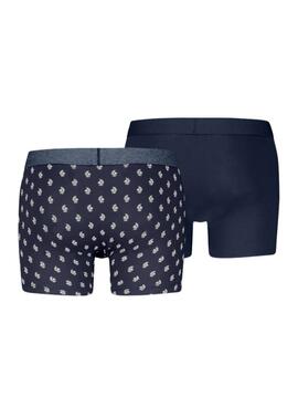 Paquete de 2 boxers Levi's Denim Geo marino para hombre