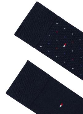Pack 2 paires de chaussettes Tommy Hilfiger bleu marine pour hommes