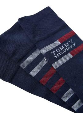 Pack de 3 paires de chaussettes Tommy Hilfiger Giftbox bleu marine pour hommes