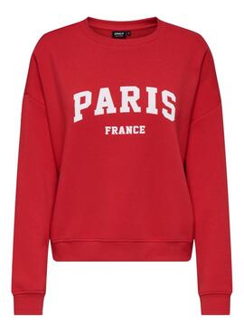 Sweatshirt Only Onlsweat Life rouge pour femme