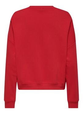 Sweatshirt Only Onlsweat Life rouge pour femme
