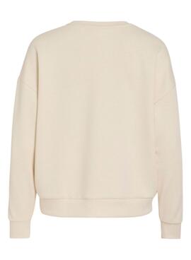 Sweatshirt Vila Visiffi beige pour femme