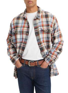 Ceinture Levi's boucle métallique Seine marron clair pour homme.