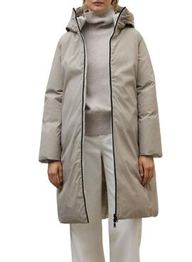 Manteau Ecoalf réversible Baru blanc et toasté pour femme
