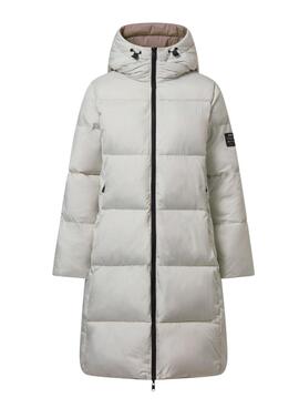 Manteau Ecoalf réversible Baru blanc et toasté pour femme