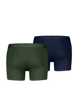 Pack 2 caleçons Levis Basic vert et marine pour homme