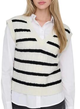 Veste Only Katia à rayures blanches pour femme