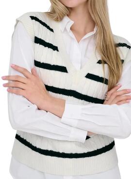 Veste Only Katia à rayures blanches pour femme