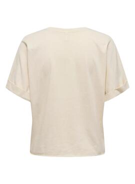 T-shirt Only Lucy crème pour femme
