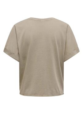 T-shirt Only Lucy beige pour femme