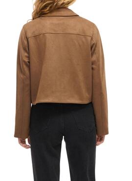 Veste en daim Vila Moody marron pour femme