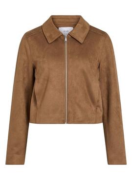 Veste en daim Vila Moody marron pour femme