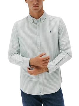 Chemise El Pulpo Oxford à rayures vert pour homme.