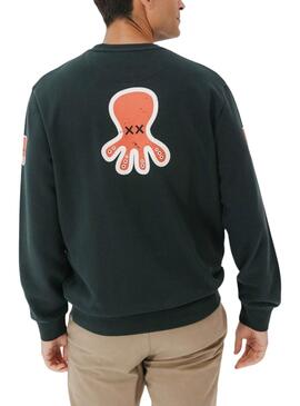 Sweat à capuche El Pulpo triple logo vert pour homme