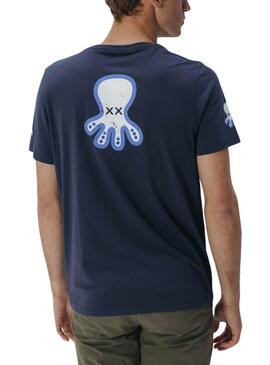 T-shirt El Pulpo triple logo bleu pour homme