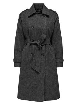 Manteau Only Dear gris chiné pour femme