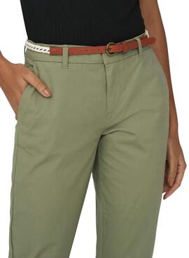 Pantalon vert Only Biana pour femme.