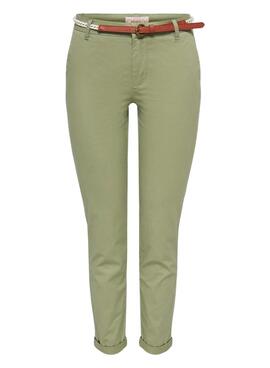 Pantalon vert Only Biana pour femme.