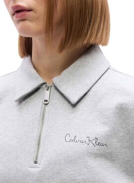 Sweatshirt Calvin Klein Jeans Polo gris pour femme